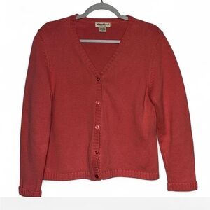 Eddie Bauer Women's V-Neck Coral Cardigan